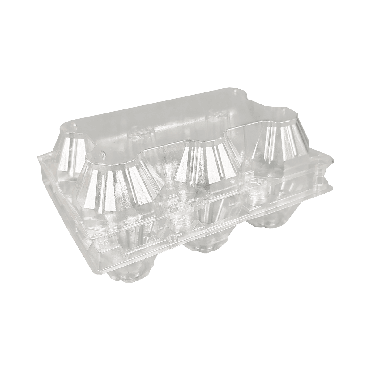 可重復(fù)使用的PET透明6個(gè)雞蛋紙箱，適用于雞蛋貿(mào)易商市場(chǎng)
